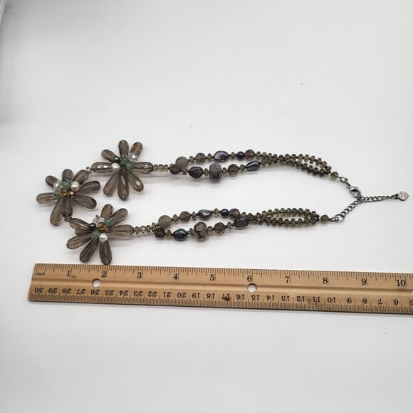 VTG Nakamol Thailand Handmade Floral Necklace Wire Wrapped Beaded Statement - Picture 12 of 13